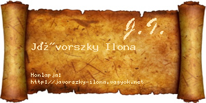 Jávorszky Ilona névjegykártya