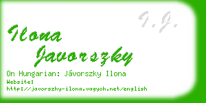 ilona javorszky business card